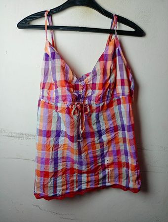 s.Oliver Plaid Cami Top