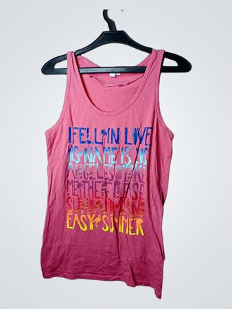 Pinkes Tanktop "Ich habe mich verliebt ist Name ist Los Angeles bring mich dorthin leichter Sommer