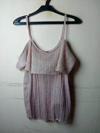 Clockhouse Pink Metallic Plissiertes Minikleid