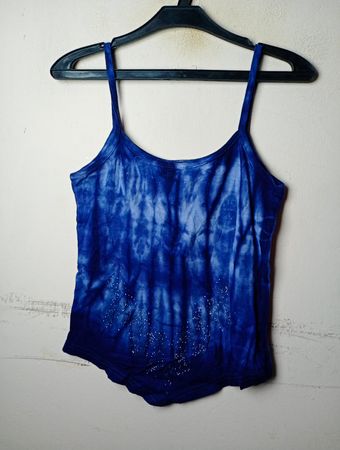 RBDS 100% Baumwolle Blue Tie-Dye Tank Top