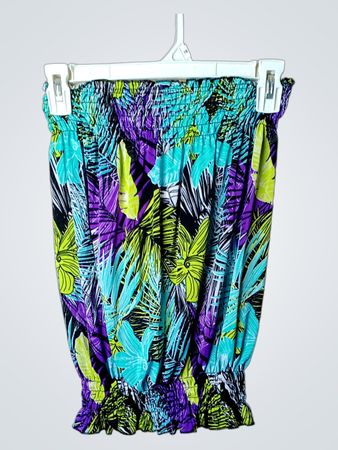 ALE HOP Tropical Print gerafftes Trägertop (Tube Top)