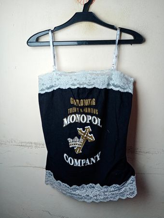 Monopol Company Schwarze Spitzenbesatz-Camisole