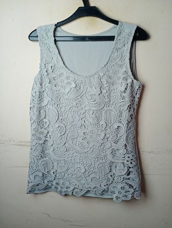 Grau-spitzen Tanktop