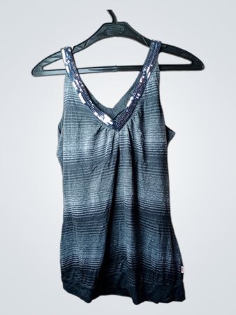 SQ by Women's Ärmelloses Tanktop mit Perlenbesetztem Ausschnitt