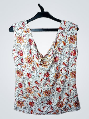 BLINDDATE WOMEN ärmelloses Paisley-Print-Top mit Holzring-Detail