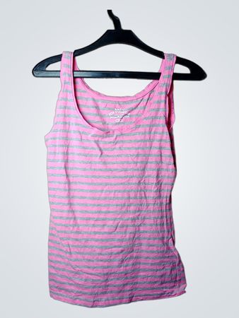 Janina Basic For Everyday Pink Grey Stripe Tank Top