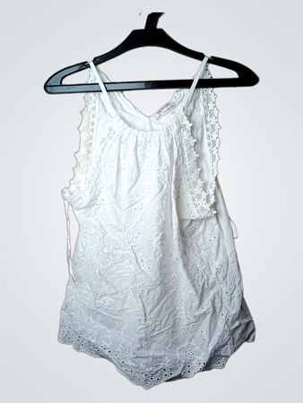 Orsay Weißes Eyelet-Trägertop
