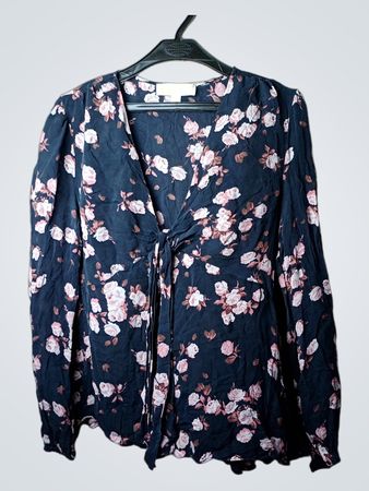 Michael Kors Blumenbluse mit langen Ärmeln