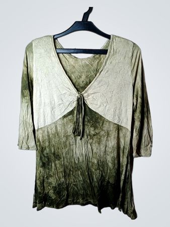 Batiktunika mit V-Ausschnitt und Kordelzug