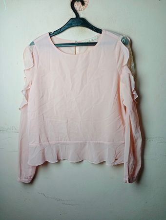 GAUDI Woman Pink Blusen mit Rüschensaumärmeln