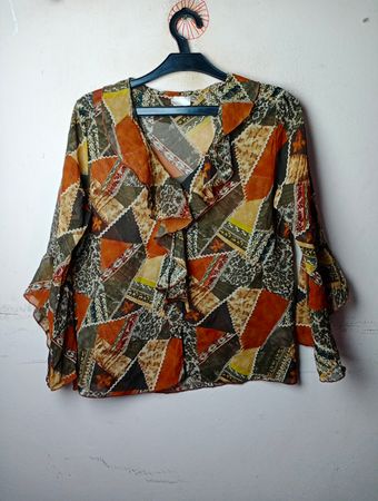 Yves USA Patchwork-Print-Bluse