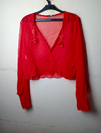 Rote transparente Bluse