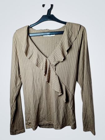 SAMARMODA Rippen-Longsleeve mit Rüschendetail