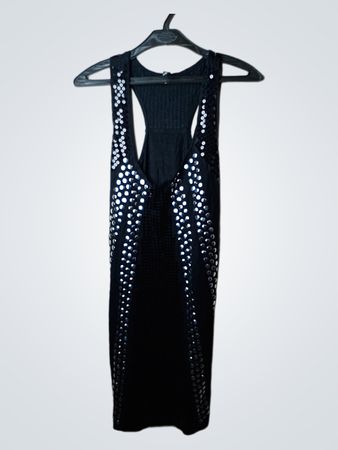 Schwarzes Tanktop mit Pailletten