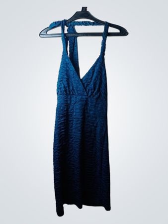 Sol Angeles Blaues Texturiertes Neckholder-Kleid