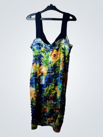 Frank Lyman Design Damen Kleid mit Blumenmuster und Rüschen