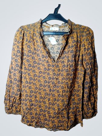 Cache Damen Bluse mit Blumenmuster und V-Ausschnitt
