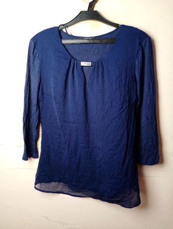 Orsay marineblaue durchsichtige Bluse
