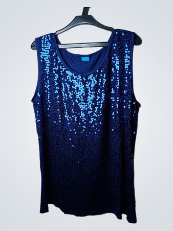 Blaues Pailletten-Top