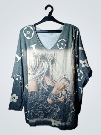 T-Shirt mit Grafikdruck und Blumenmuster
