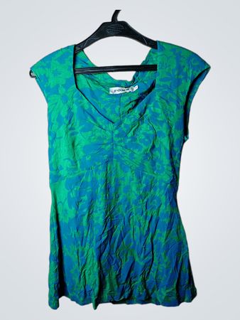 FOX'S blau-grünes Kleid mit Blumenmuster