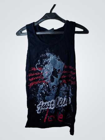 Schwarzes Tanktop mit Grafikdruck