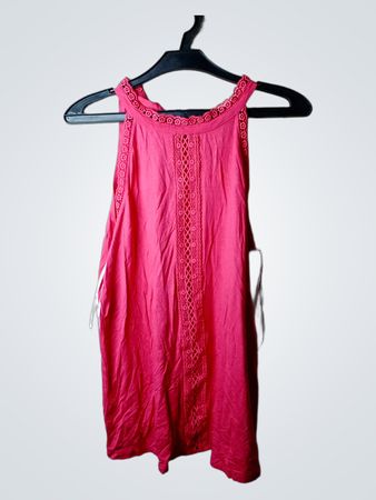 BODYFLIRT Pink Spitzenbesatz Trägershirt