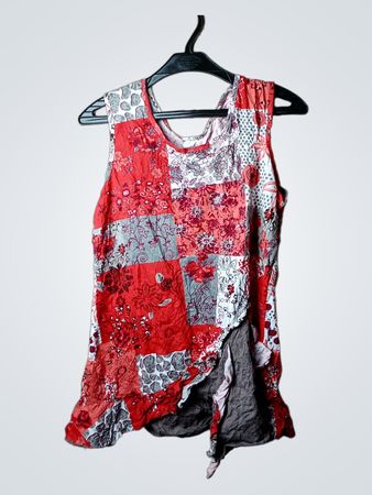 Patchwork-Ärmelloses Top