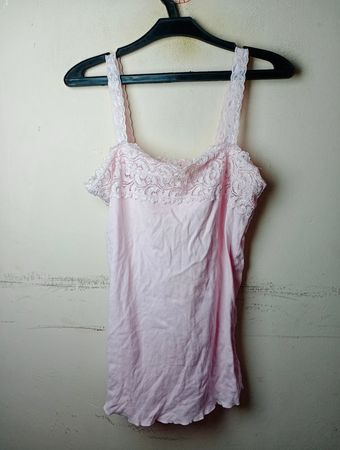 No Boundaries Pink Lace Trim Cami Top