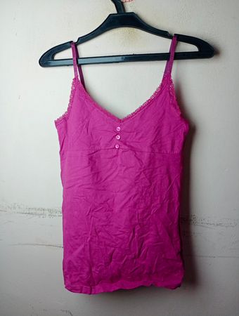 MNG Rosa Spitzenbesatz-Cami-Top