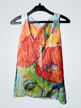 Ärmelloses Tanktop mit Blumenmuster