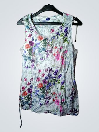 Ärmelloses Top mit Blumenmuster