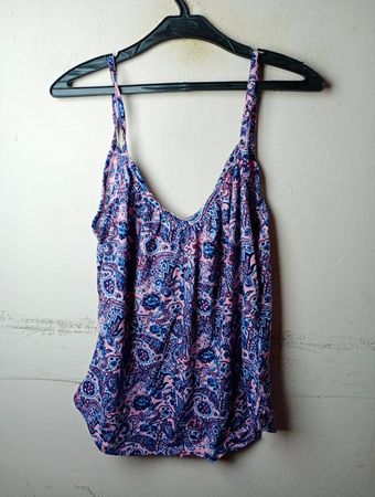 Rosa-und-blaues Paisley-Print-CamiTop