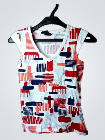 H&M LOGG SPORT Weißes ärmelloses Top mit grafischem Druck