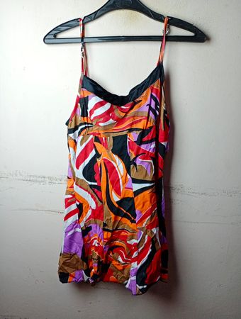 Abstract Print Slip Dress