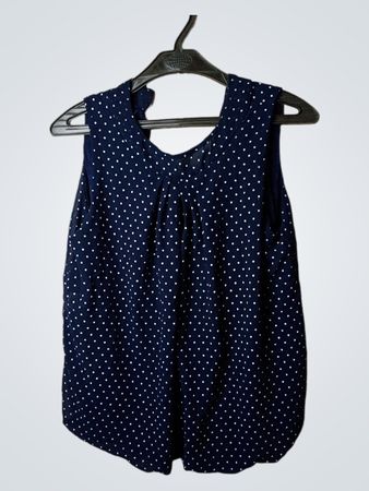 MAYDEN Navy Blue Polka Dot ärmelloses Top
