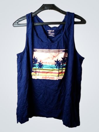 Mistral Herren blaues Tanktop mit tropischem Motiv