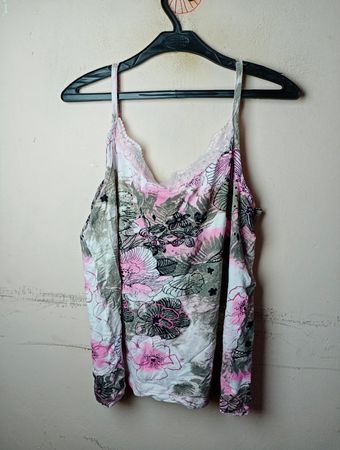 Blue Seven Floral Lace Trim Cami Top