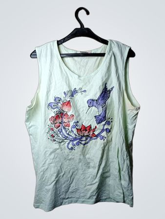 Enzelberger ärmelloses Tanktop mit Kolibri- und Blumenmuster