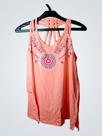 Jean Pasale Orange Tank Top mit geometrischem Print
