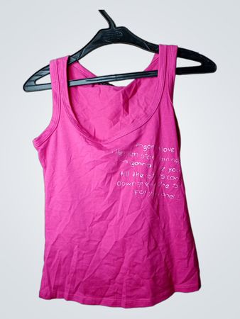 Miss Kiss Pink Tanktop mit Engelsflügeln und Schriftzug