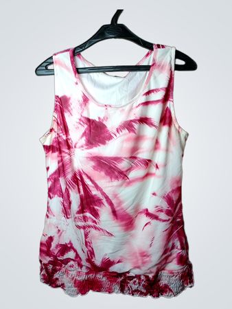 Ärmelloses Tanktop mit pinkem Palmenprint