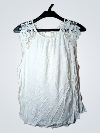 H&M Weißes Spitzen-Trägertop mit Schulterdetail