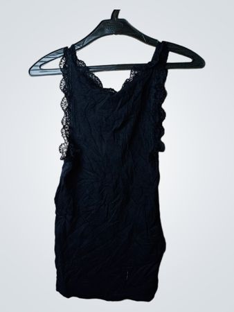 Cockhouse Tanktop mit schwarzer Spitzenbesatz