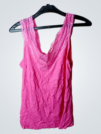 Spitzenbesetztes Trägertop in Pink