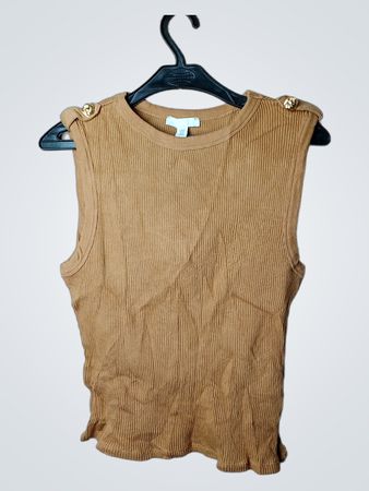 H&M Rippstrick-Top mit Goldknöpfen