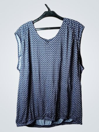 STOOKER blau-weiß gemustertes ärmelloses Top