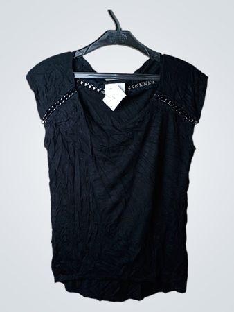 Vero Moda schwarzes ärmelloses Top mit Kettendetail