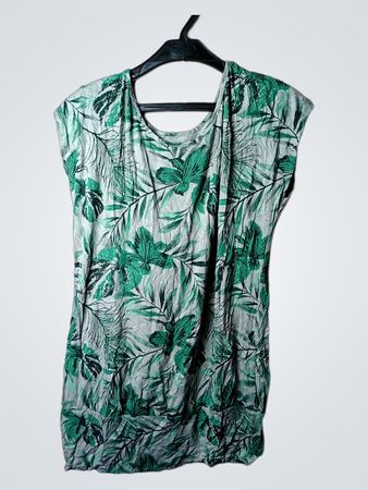 LASCANA Damen Top ohne Ärmel mit grünem Blattmuster