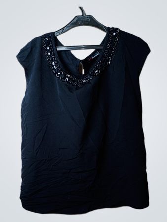 Street One schwarzes verziertes Top
